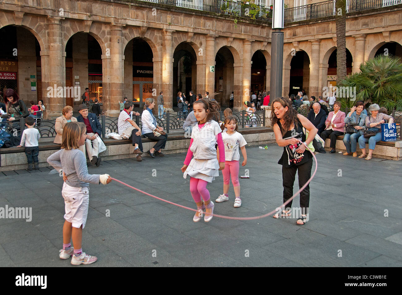 Bilbao Spain Spanish Basque Country  Plaza Nueva children playground Stock Photo