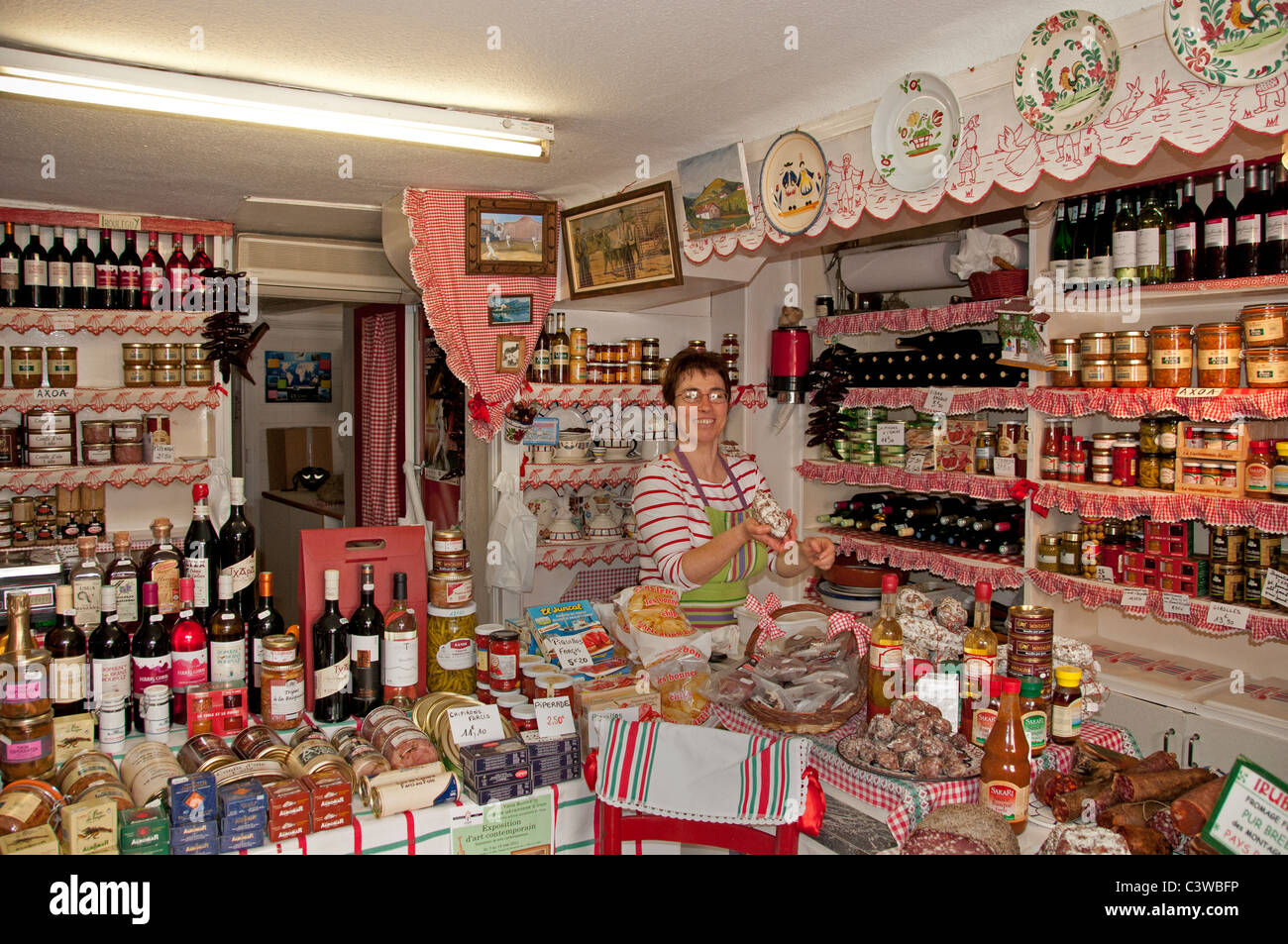 France St Jean de Luz grocer food delicatessen Stock Photo