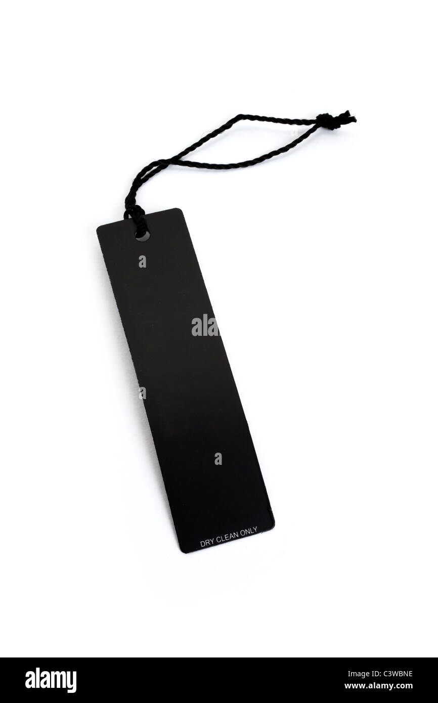 Black Tag with white background Stock Photo Alamy