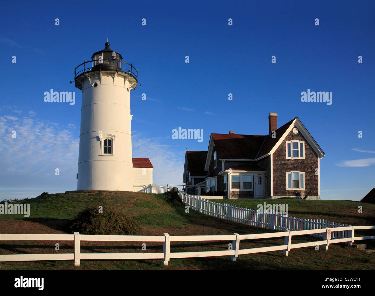 The Nobska Point Lighthouse At Woods Hole On Cape Cod, Massachusetts