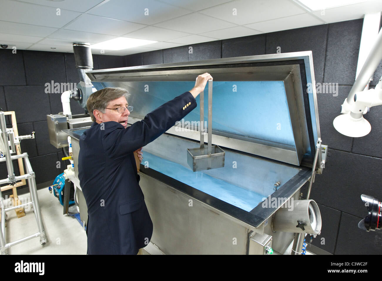 Texas Department of Public Safety employee demonstrates bullet water