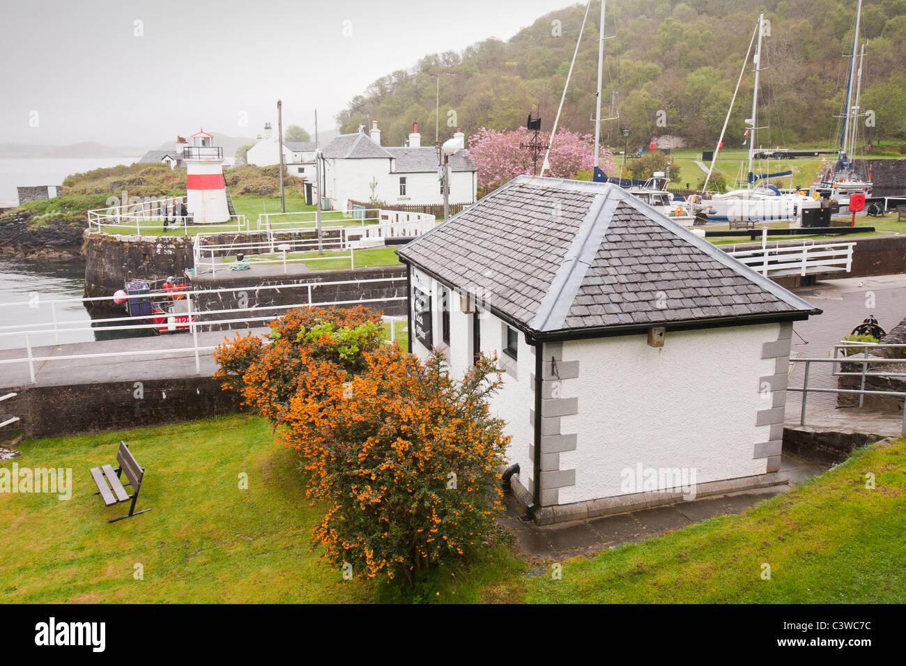 The Crinan Canal which connects Loch Fyne to the open Atlantic Stock