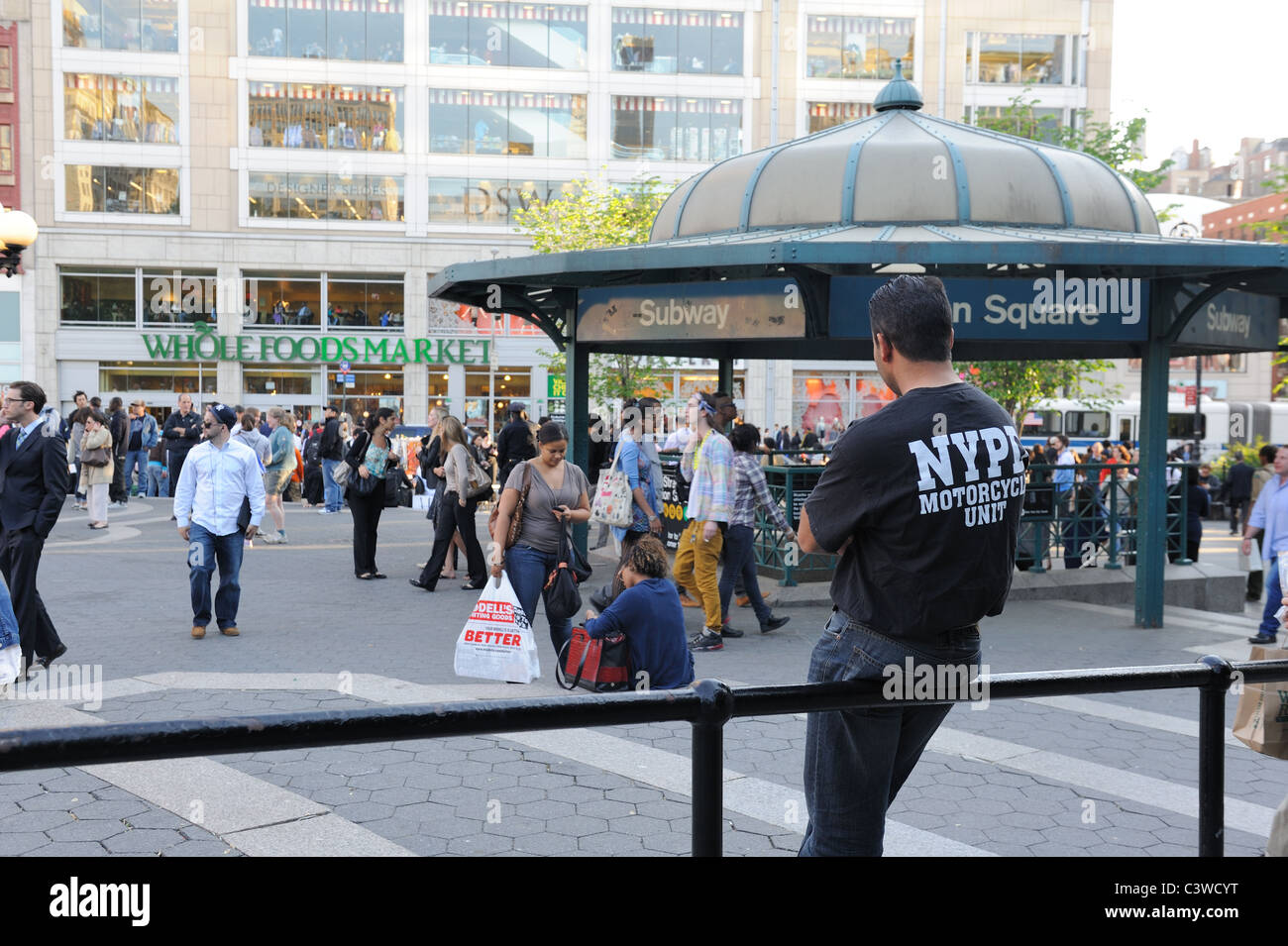 The busy subway station in Manhattan's Union Square Park. Stock Photo