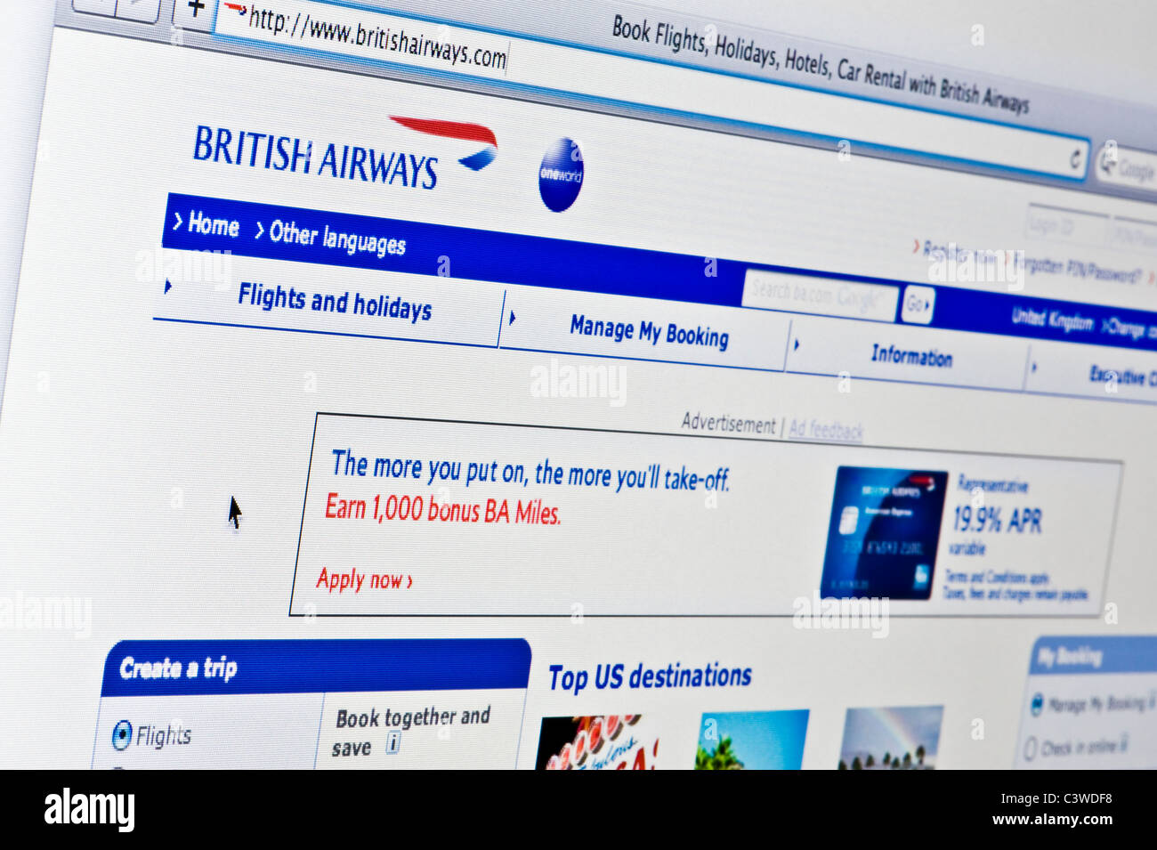 Close Up Of The British Airways Logo As Seen On Its Website Editorial Use Only Print Tv E Book And Editorial Website Stock Photo Alamy