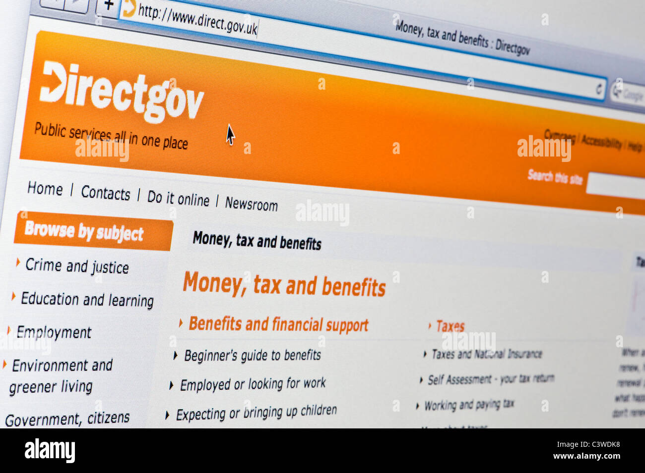 Close up of the Directgov logo as seen on its website. (Editorial use