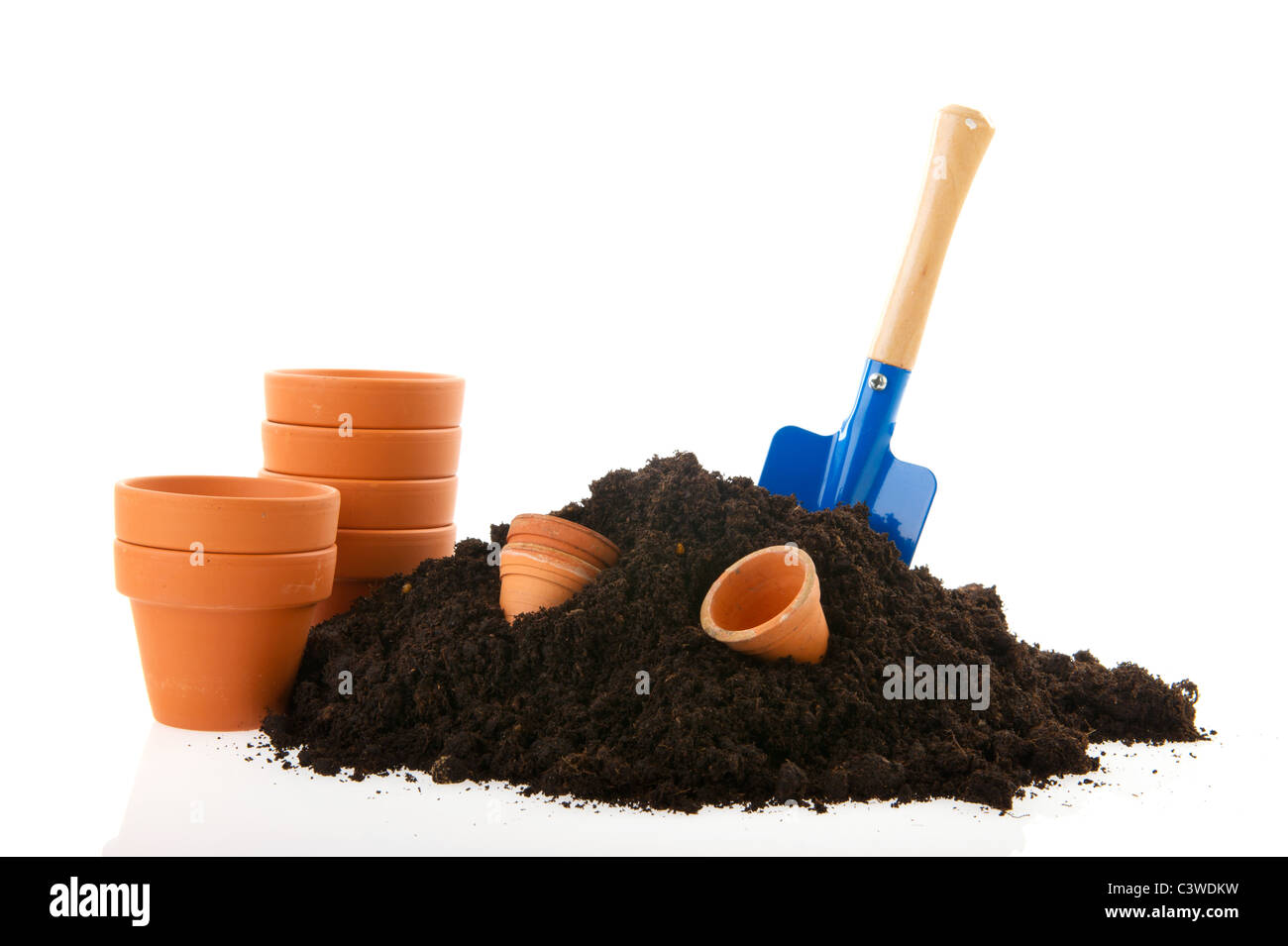 sand flower pots and work tools for working in the garden Stock Photo -  Alamy