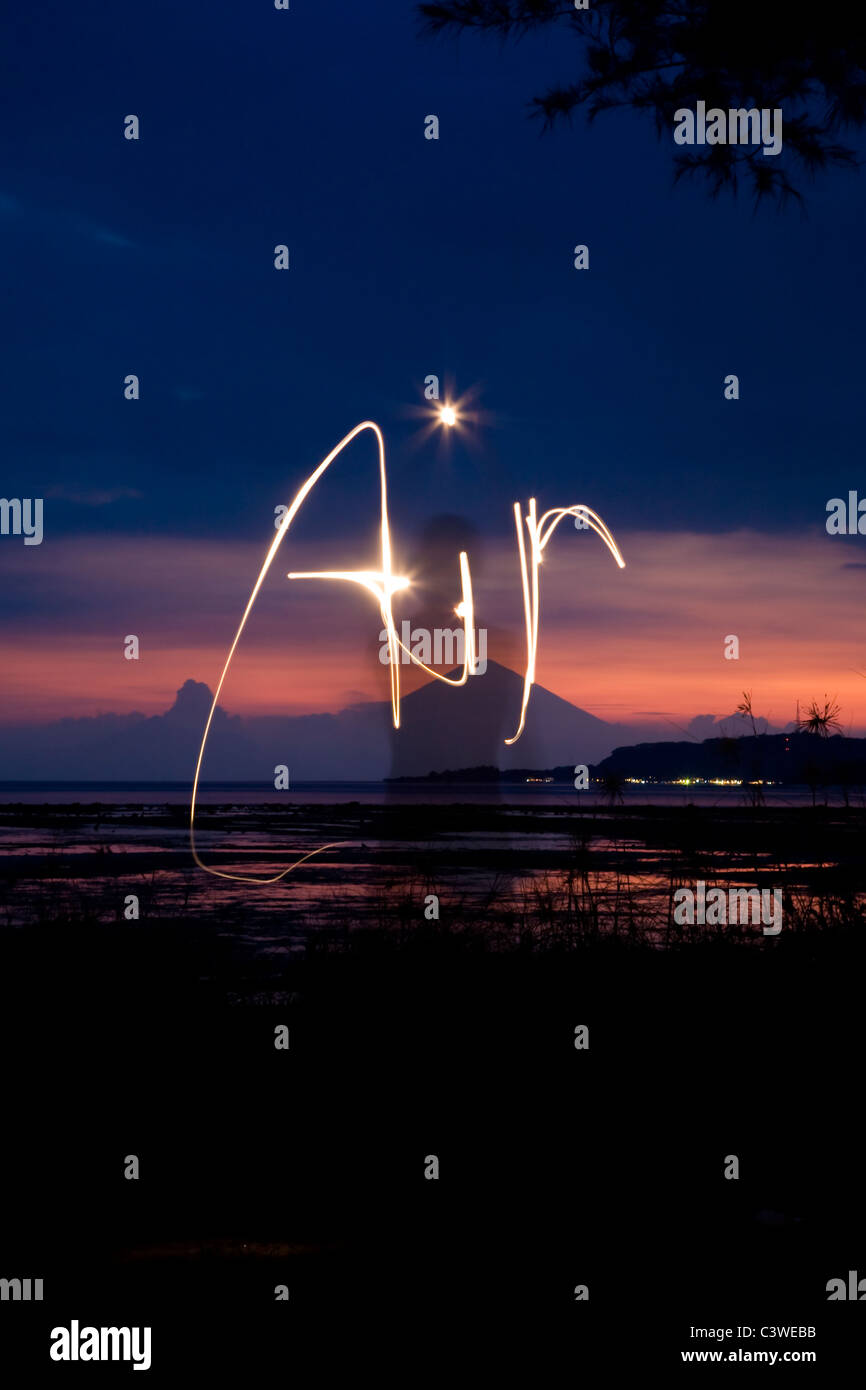 'Air' Light writing Stock Photo