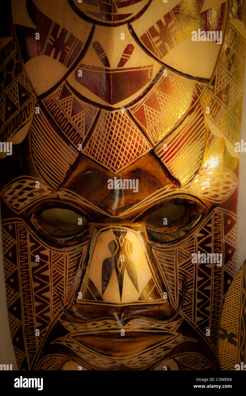 Fijian mask; Vitu Levu; Fiji Stock Photo