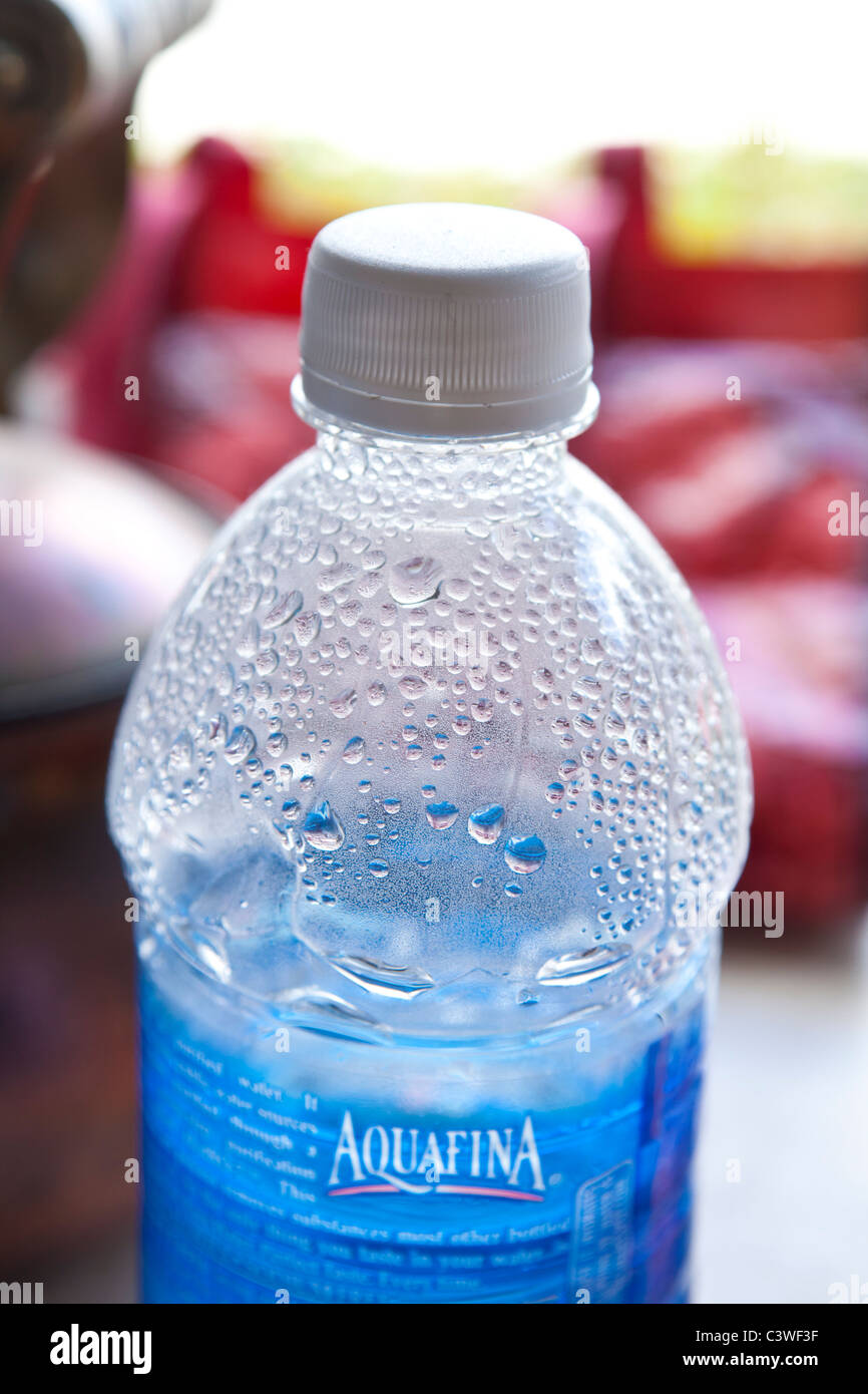 Water condensation in a bottle of Aquafina water Stock Photo - Alamy