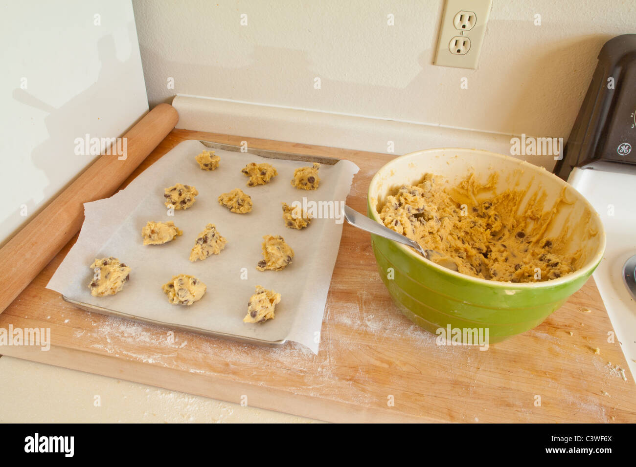 Making chocolate chip cookies Stock Photo Alamy