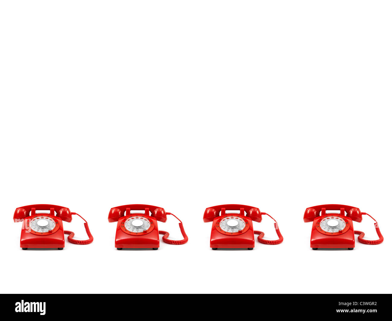 Telephones isolated against a white background Stock Photo