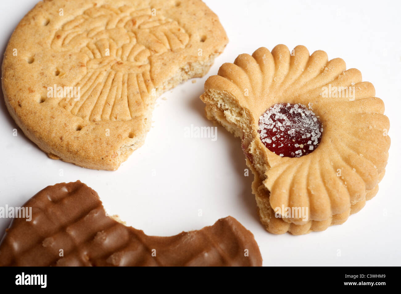 Half eaten biscuits Stock Photo Alamy