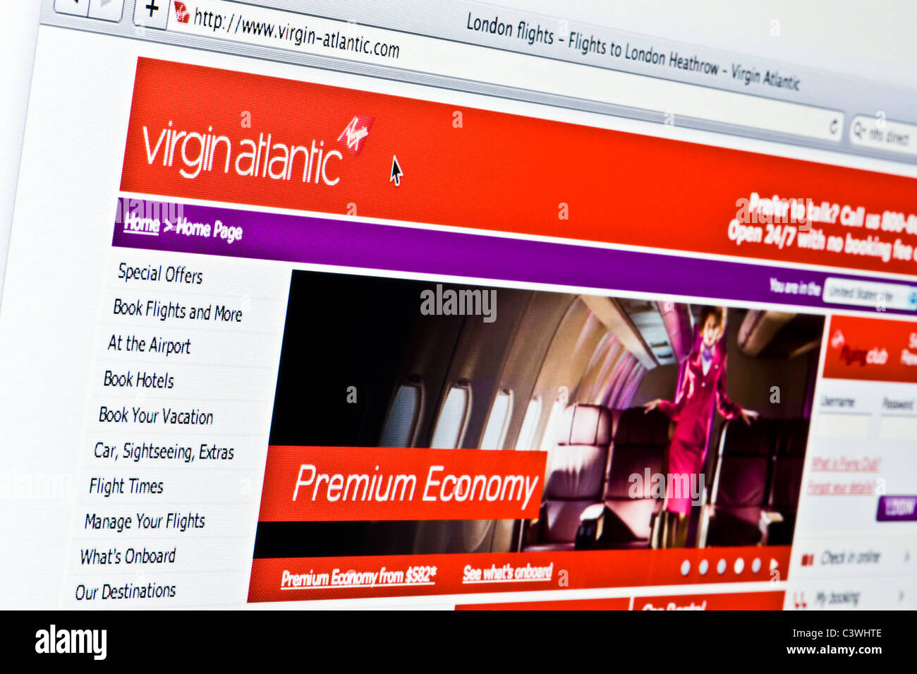 Close up of the Virgin Atlantic logo as seen on its website. (Editorial use only: print, TV, e-book and editorial website). Stock Photo