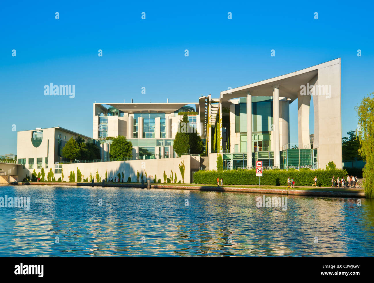 Chancellery, Kanzleramt and Banks of River Spree, Berlin, Germany Stock Photo