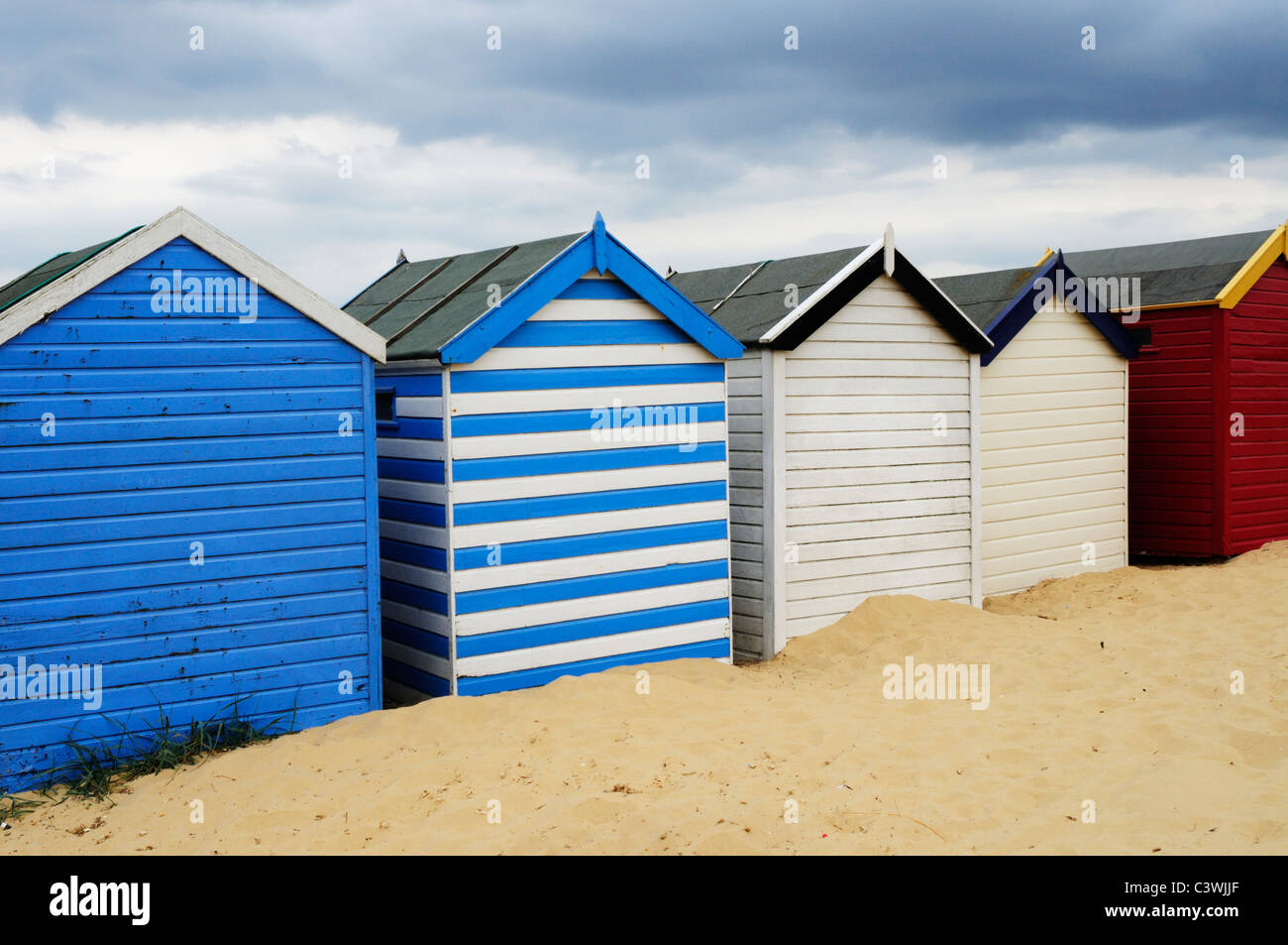 Beach Huts at Southwold, Suffolk, England, UK Stock Photo