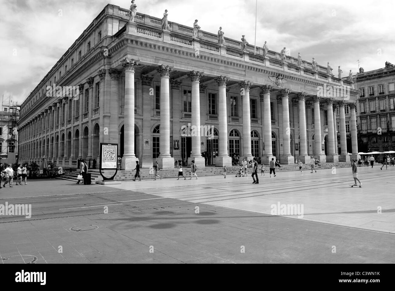 Photo Vintage Bordeaux Place De La Comédie - Tirage Albuminé Circa 1890 - Collection
