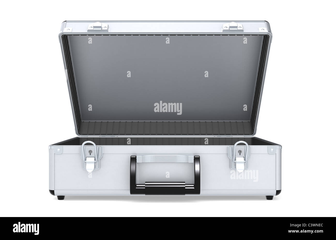 Briefcase Aluminum. Camera Hard case. Briefcase of Aluminum Stock Photo