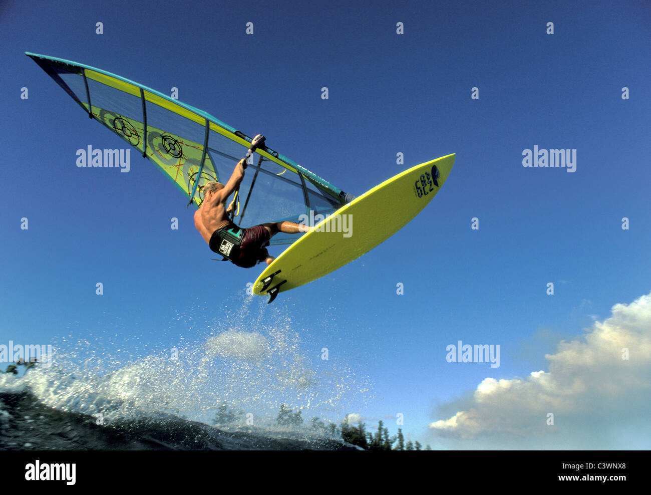 Windsurfing & Sailboarding action, Hawaii Stock Photo Alamy