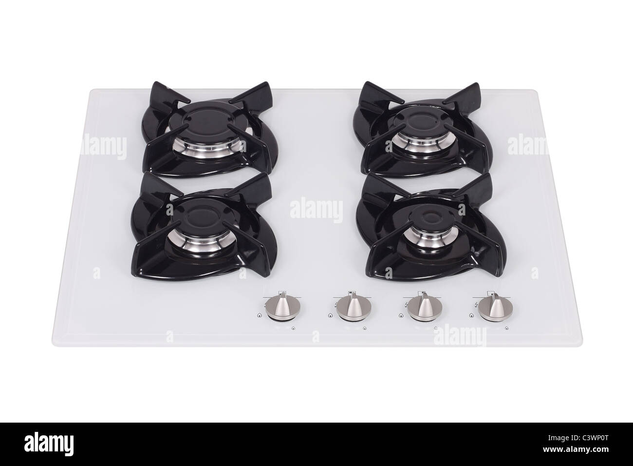 Glass gas hob isolated on white Stock Photo Alamy