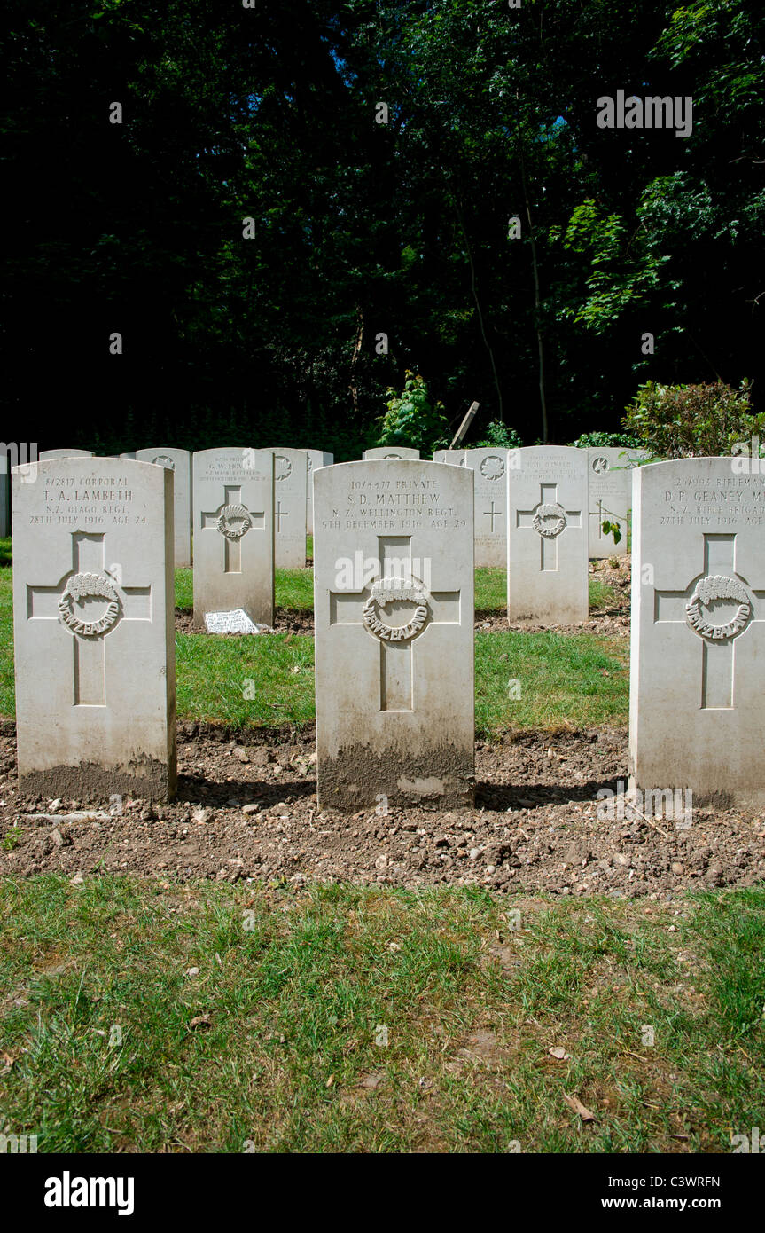 New Zealand World War One graves in Nunhead cemetery, south London, England UK Stock Photo