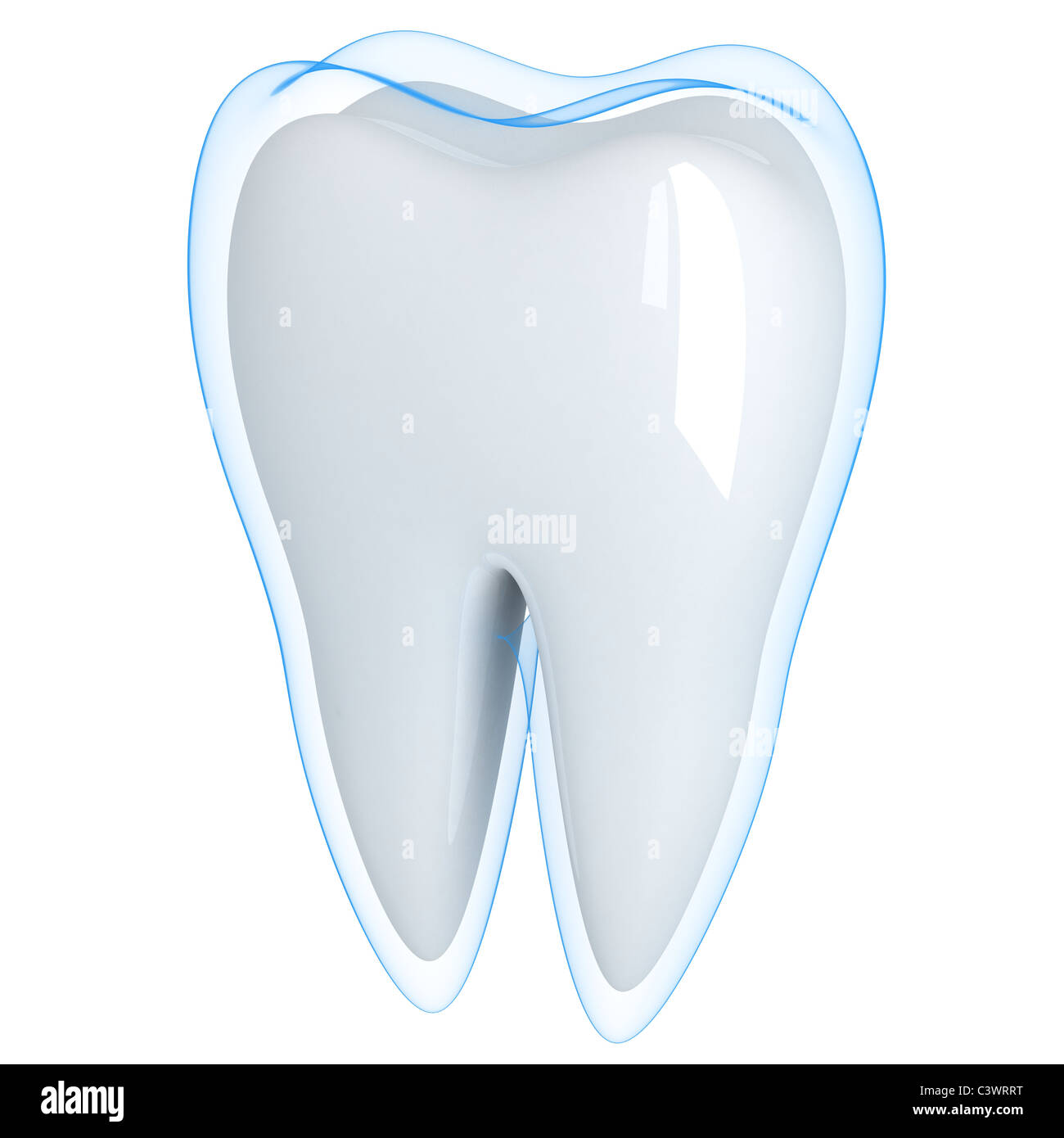 Tooth and blue shell (done in 3d, isolated Stock Photo - Alamy