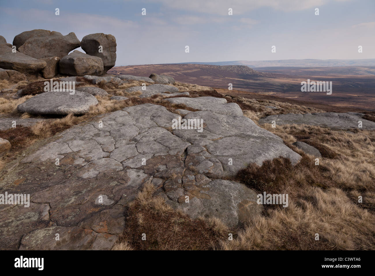 Bleaklow stones in the Dark Peak part of the Peak District Nation Park