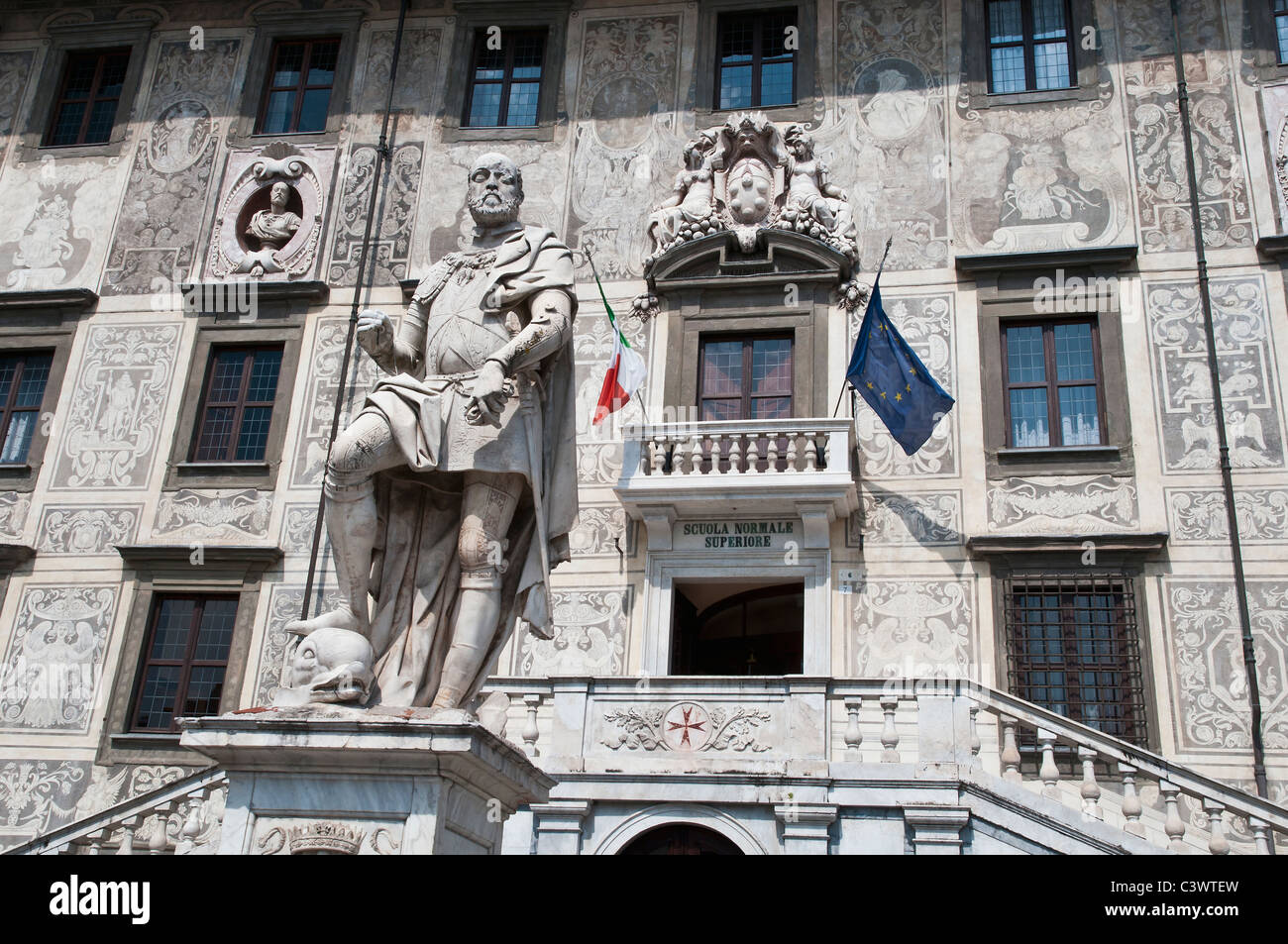 Close-up view of Palazzo della Carovana or Palazzo dei Cavalieri, Knights' Square, Pisa, Tuscany, Italy Stock Photo