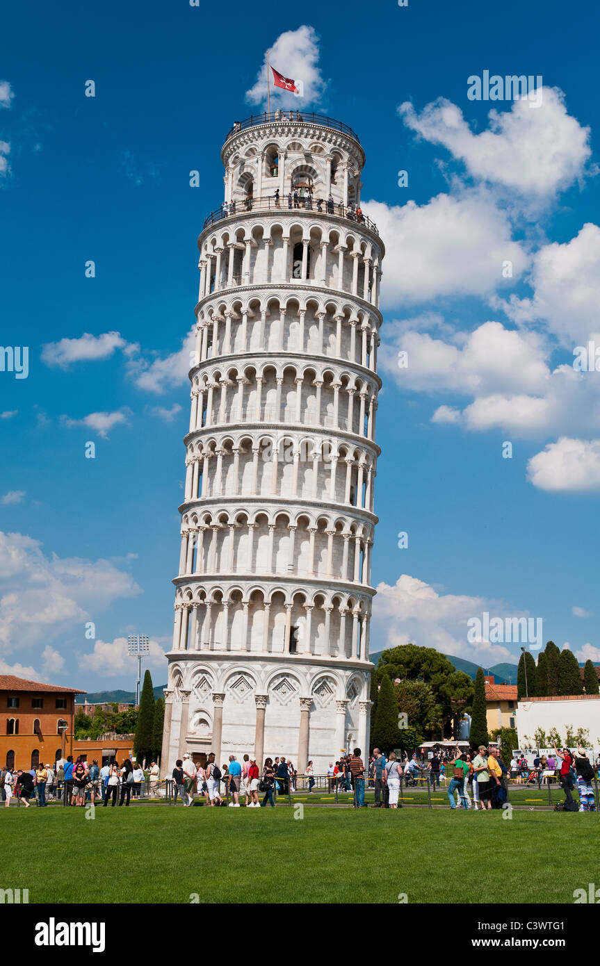 The worldwide famous Leaning Tower, Pisa, Tuscany, Italy Stock Photo