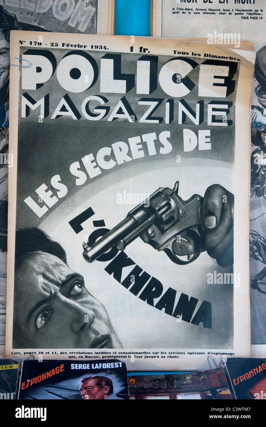 French 1934 Police Magazine Stock Photo