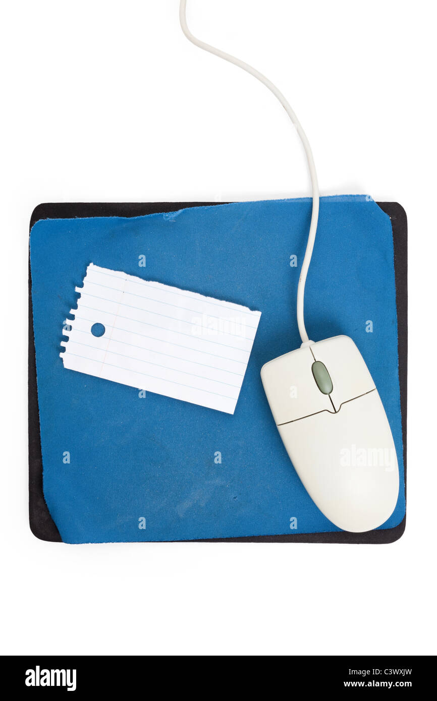 Computer Mouse and old Mouse pad close up Stock Photo Alamy