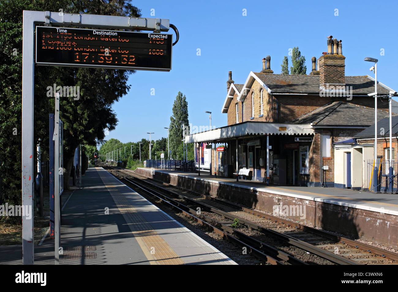 Ewell West Railway Station, Ewell, Epsom, Surrey, England UK Stock