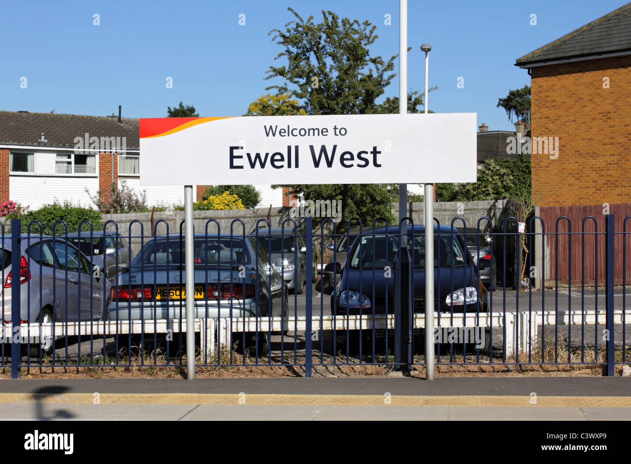 Ewell West Railway Station, Ewell, Epsom, Surrey, England UK Stock