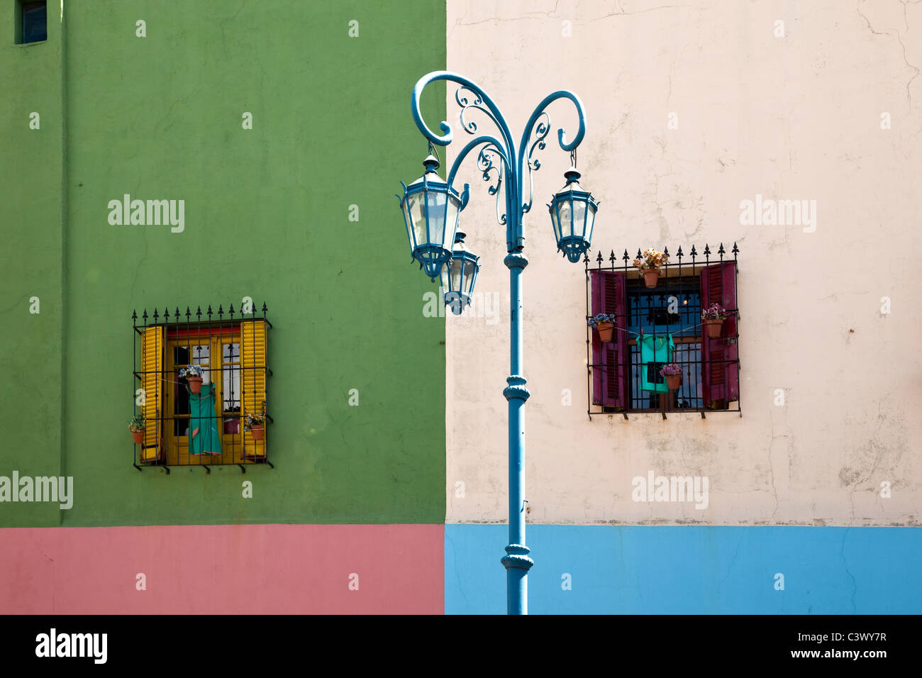 Colorfully painted buildings in the Caminito, La Boca district, Buenos Aires, Argentina, South America. Stock Photo