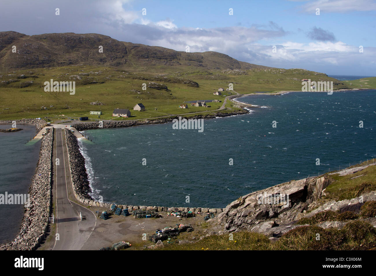 isle of vatersay causeway from barra outer hebrides western isles scotland Stock Photo