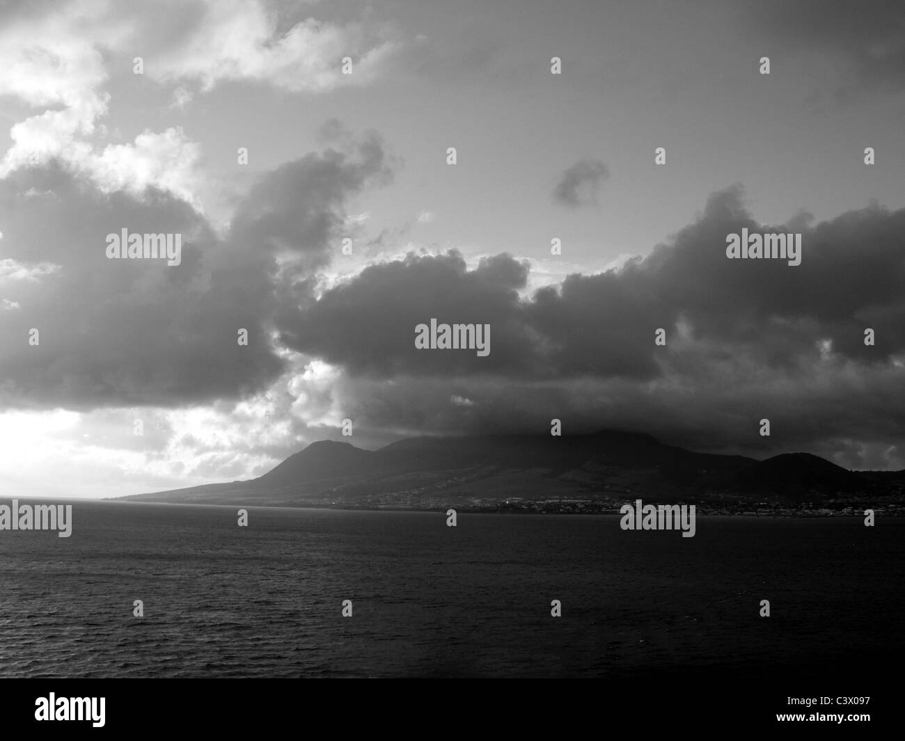 Caribbean coastal landscape Black and White Stock Photos & Images - Alamy