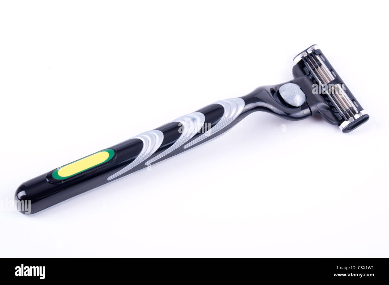 disposable shaving equipment, metal and black plastic Stock Photo Alamy