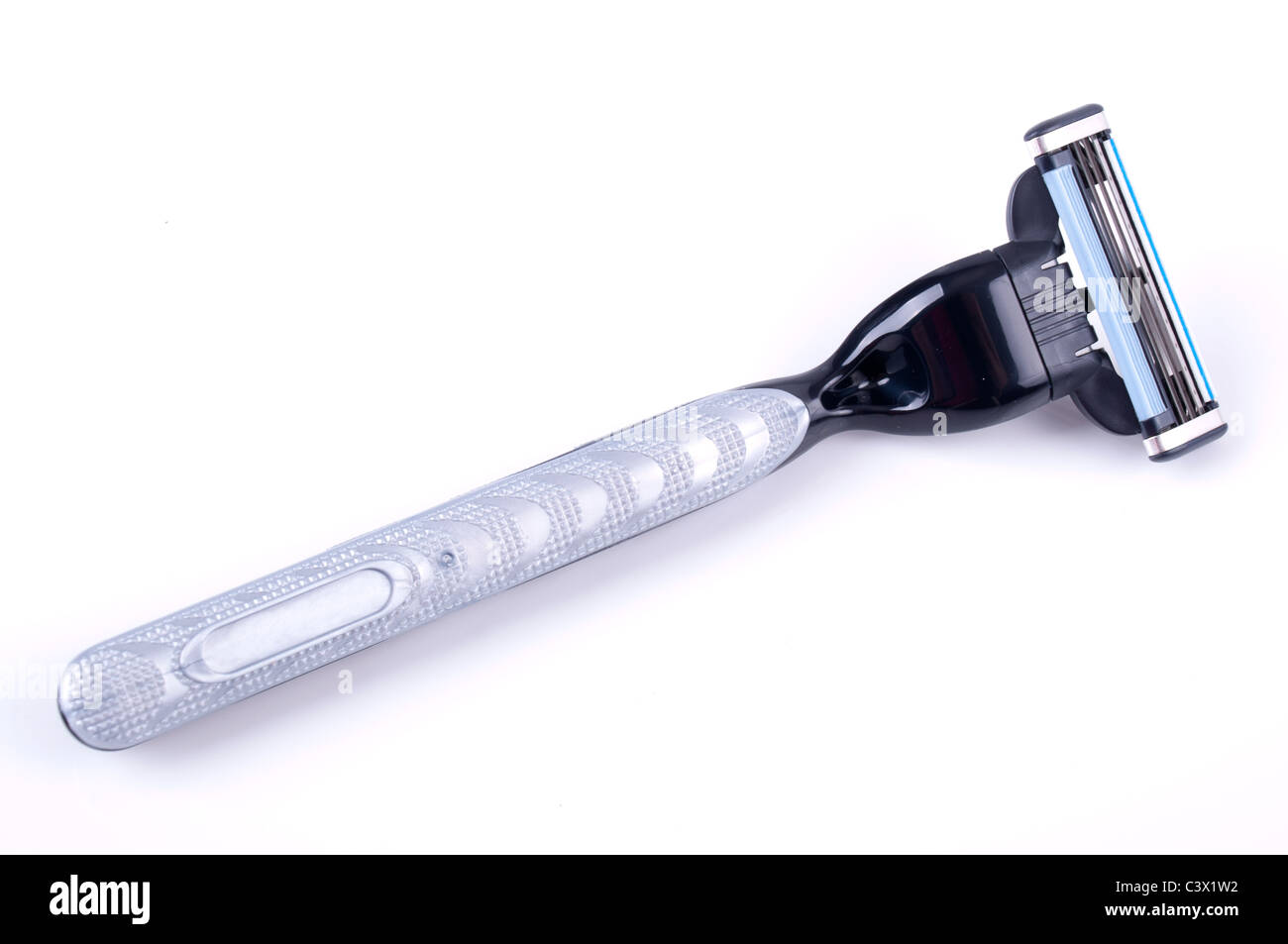 disposable shaving equipment, metal and black plastic Stock Photo Alamy