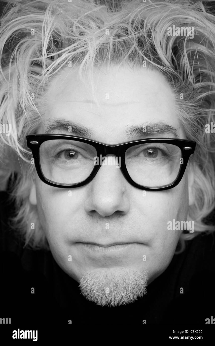 Close up portrait of English musician and author, Martin Atkins. Stock Photo