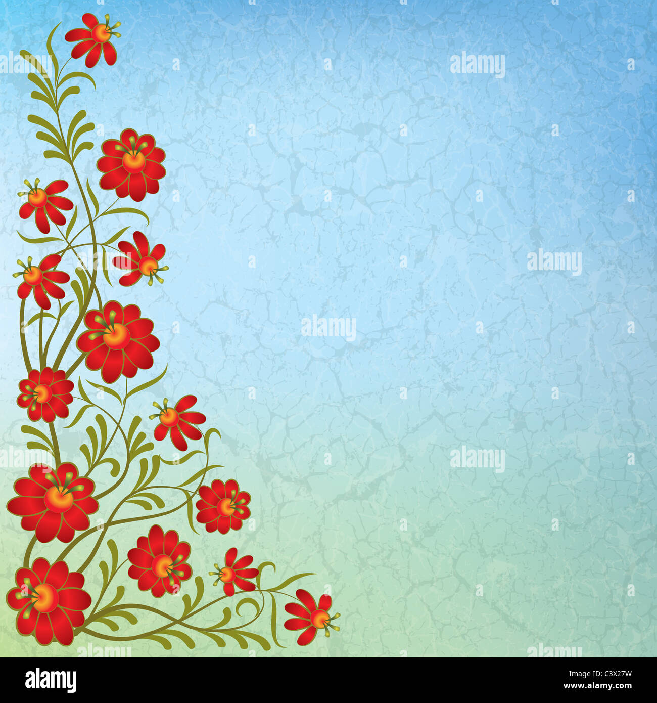 abstract vintage blue background with floral ornament Stock Photo - Alamy