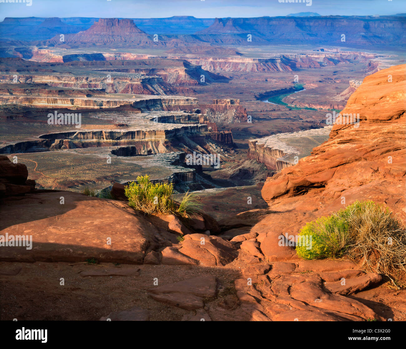 Severe Erosion Along The Green River In Canyonlands National Park, Utah, USA Stock Photo