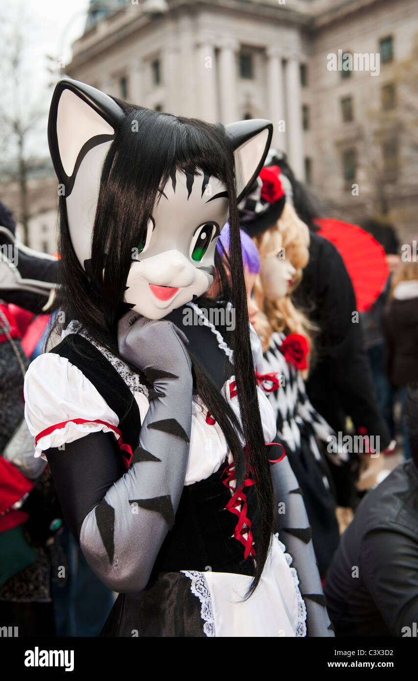 An actress wearing an Anime costume at the 51st annual Sakura Matsuri a Japanese-American street festival held in Washington DC. Stock Photo