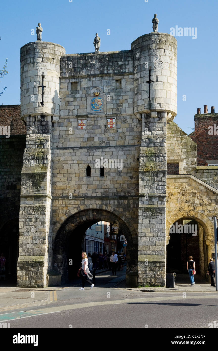 Bootham Bar section of the City Walls York North Yorkshire England UK ...