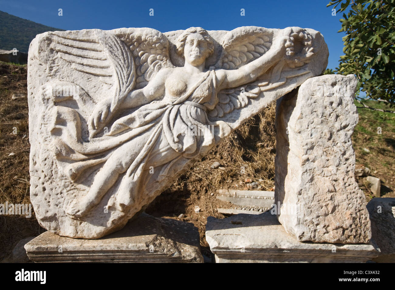 Relief sculpture of Nike, the goddess of victory, Ephesus, Turkey Stock  Photo - Alamy