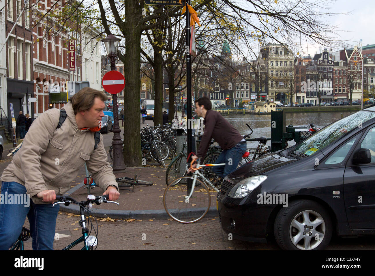 Cycling in Amsterdam Stock Photo Alamy