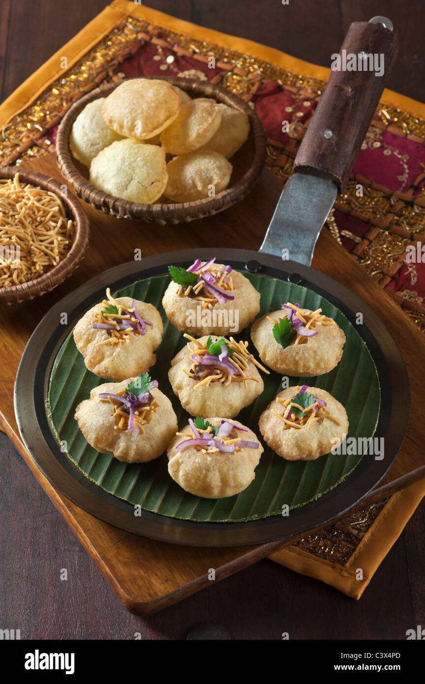 Pani puri India snack food Stock Photo
