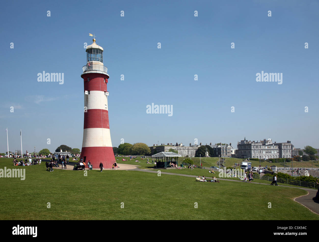 Smeaton's Tower, the old Eddystone Lighthouse rebuilt on Plymouth Hoe