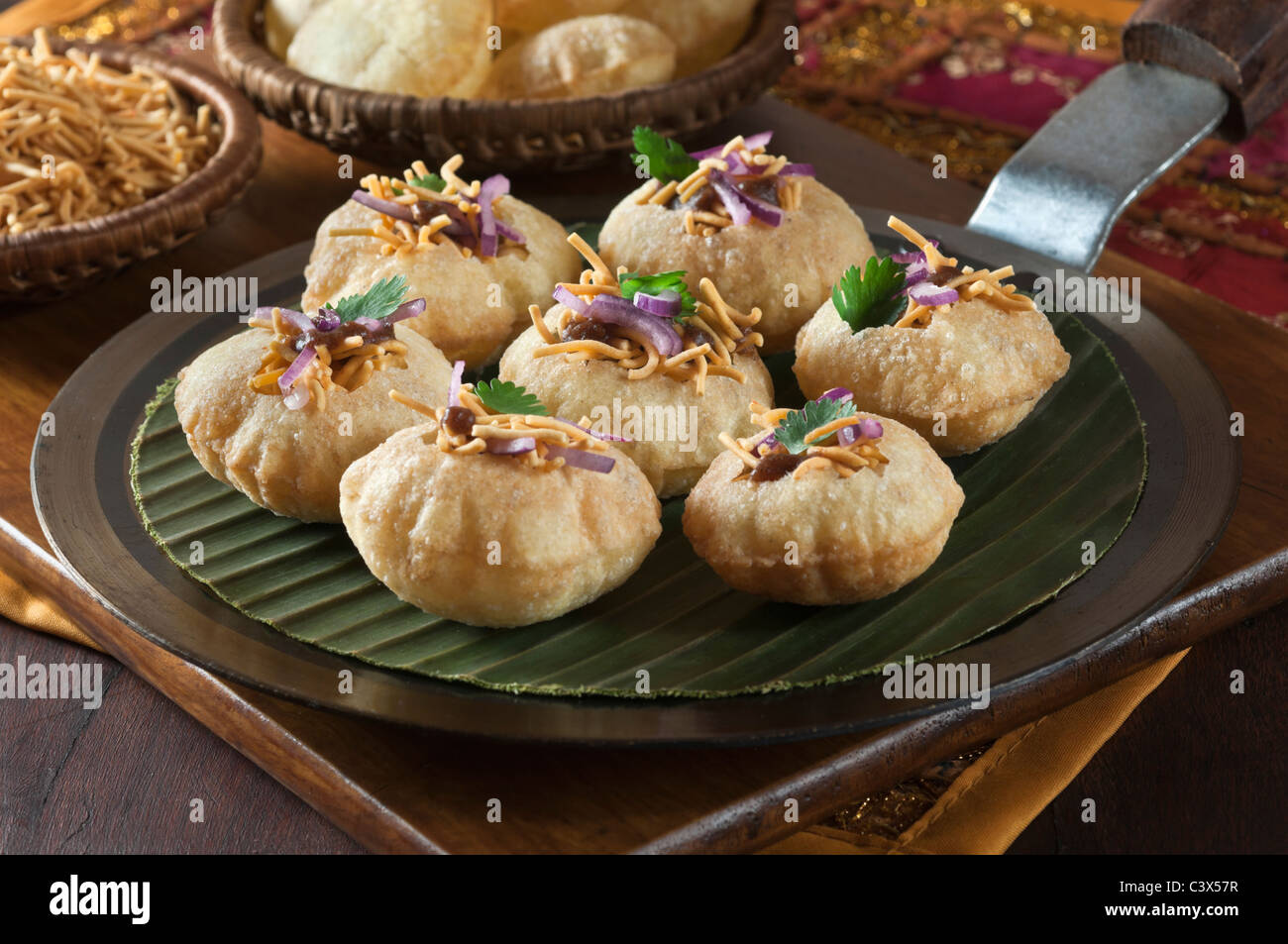 Pani puri India snack food Stock Photo