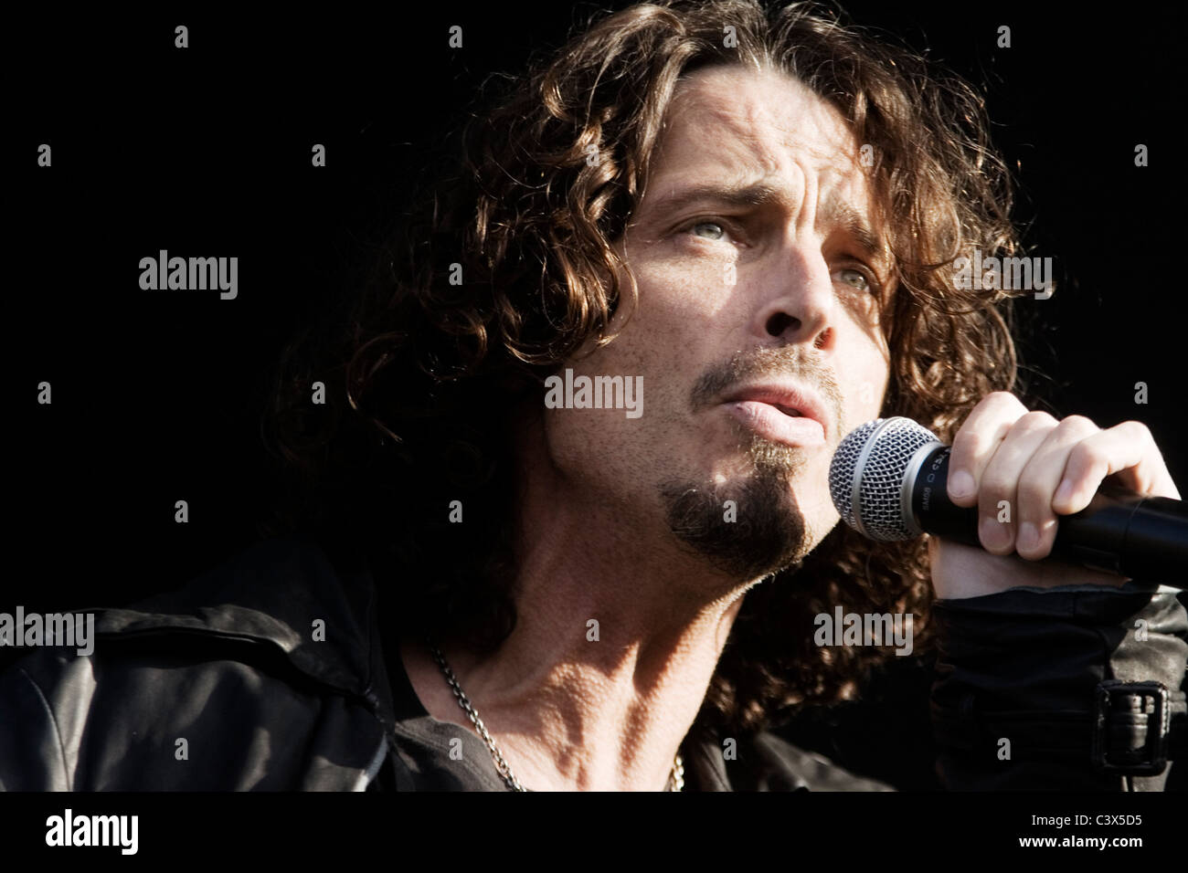 American singer Chris Cornell plays the Second Stage at Download Festival in Castle Donnington, Leicestershire. Stock Photo