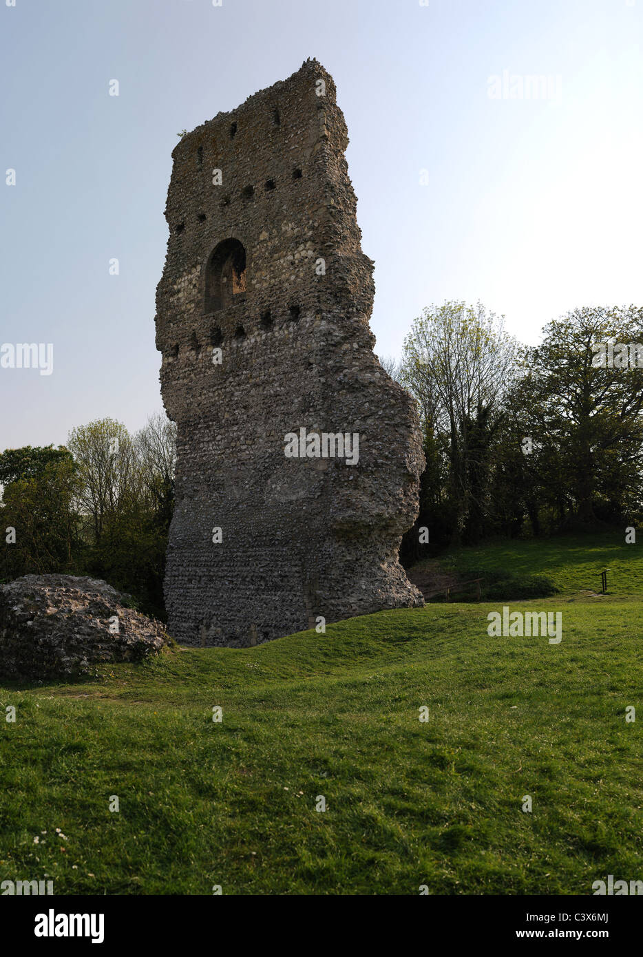 The remains of the Norman Gate House of Bramber Castle, West Sussex, UK Stock Photo