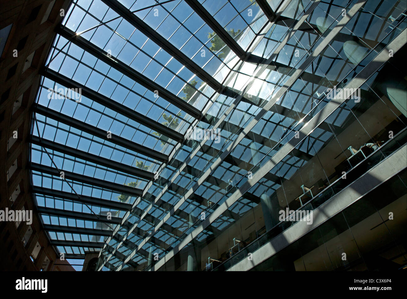 Modern glass ceiling of Vancouver's Library Stock Photo